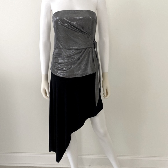 Ramy Brook Top Off Shoulder Black Silver New - Picture 1 of 9